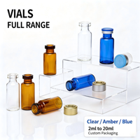 Flacon en verre ambré vide de 4 ml à 30 ml avec bouchon multicolore, flacon en verre scellé, fournisseur en gros