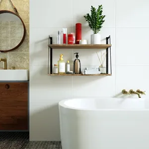 Estantes flotantes de madera maciza de alta calidad para colgar en la pared, perfectos para exhibir libros, fotos, plantas y más - Product Image 6