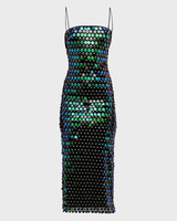 Robe longue de soirée élégante pour femme, style moulant, sans manches, col licou, à sequins, prix de gros