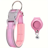 Collier de chien en nylon de créateur avec support Airtag réfléchissant anti-perte et accessoires pour animaux de compagnie, motif uni