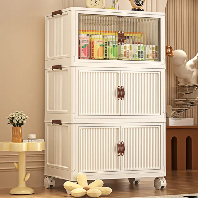 Customizable Durable Plastic Clothes Organizer Cabinet Foldable Square Design with European Style Injection Technics