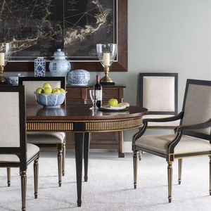 Ensemble table à manger moderne en bois pour hôtel de luxe mobilier de salle à manger 7 pièces pour appartement de ferme - Product Image 1