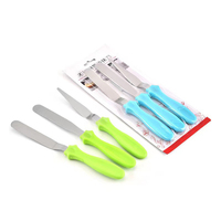 Ensemble de 3 spatules à crème en acier inoxydable, spatule droite et spatule coudée, couteau à palette pour la décoration de gâteaux