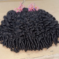 Extensions de cheveux bouclés birmanes au crochet, ondulées, en cheveux humains, pour tressage double plume, au crochet
