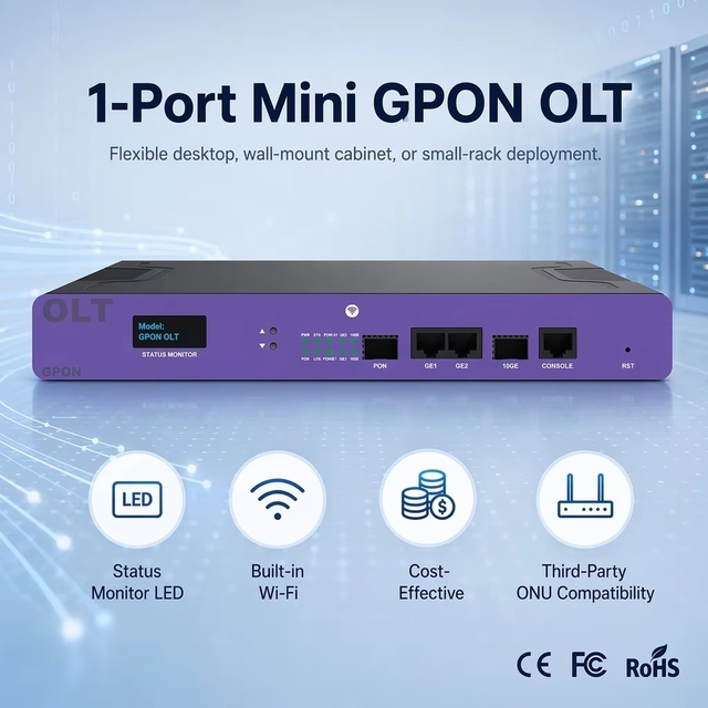 Wolck Layer 3 1 Puerto 1pon 20KM 1port Single PON C-data FD1601S-B1 FD1601S-B2 MiNi 1 PON 2 Port GPON OLT