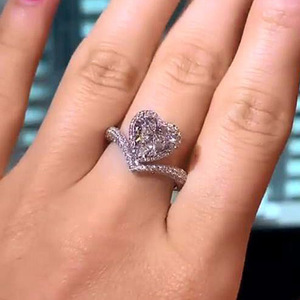 Anello a Forma di Cuore per Donne, Carino con Cristallo, Regolabile, Alla Moda, Romantico, Regalo di San Valentino, Gioiello per Coppie - Product Image 2