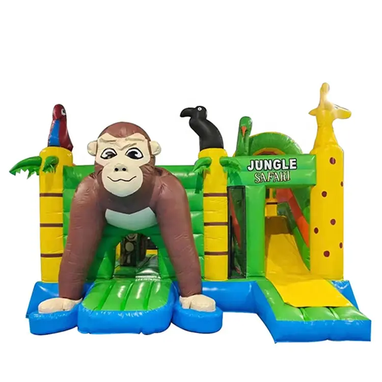 Happy Kiddie Toys commercial grade Gorilla inflatable jumping bouncy castle slide combo for sale