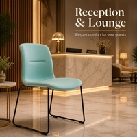 Chaise de bureau moderne et minimaliste, revêtement en tissu DK, siège ergonomique pour conférence, base en traîneau, chaise d'invité, mobilier de salle de réunion