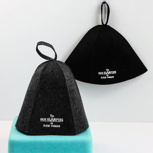 Vente en gros Chapeau de sauna écologique en feutre doux et réutilisable avec bonnets de douche avec logo personnalisé - Product Image 4