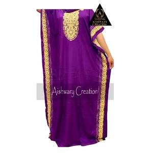 2024 nouvelles femmes décontracté coton Robe grande taille couleur unie Maxi Robe fête combinaison Abaya avec Chic rayonne en mousseline de soie - Product Image 1