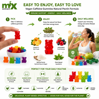 Gummies véganes à la caféine en marque blanche OEM avec formule à la pectine naturelle pour l'énergie et le soutien immunitaire