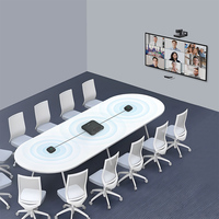 Sistema de Videoconferencia Profesional, Cámara PTZ 4K, Micrófono Omnidireccional para Salas de Reuniones Corporativas, Iglesias, Colaboración Remota
