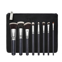 Vente Chaude Professionnel Ensemble de Pinceaux de Maquillage 8/15 Pièces Noir Or Rose avec Trousse en Cuir pour Maquillage des Yeux & Eye-liner Crayon à Sourcils
