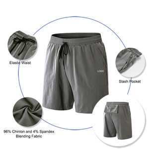 Customizable Workout <strong>Shorts</strong> <strong>Men</strong> Above Knee Running <strong>Short</strong> Pants <strong>With</strong> Back <strong>Zip</strong> Phone <strong>Pocket</strong> Breathable <strong>Shorts</strong> - Product Image 2