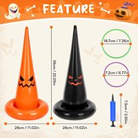 Jeu de lancer d'anneaux gonflables en plastique pour Halloween et anniversaires, 6 pièces, pour enfants, adultes et famille |   Jouets, cadeaux et décorations pour usage intérieur