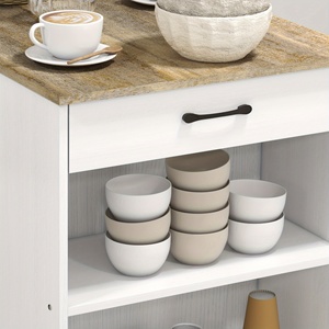 Mesa Alta de Bar con Almacenamiento, Mesa de <span class=keywords><strong>Pub</strong></span> con Cajón y 3 Estantes, Altura de Mostrador, Comercial, para Hogar, Bar, Cocina, Efecto Madera Gris, para Cafetería, Club - Product Image 4