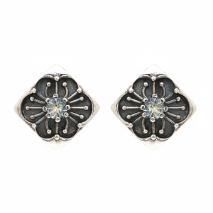 2025 diseñador indio 925 pendiente de tuerca de plata esterlina hecho a mano Topacio Azul Natural chapado en oro estilo lindo compromiso de boda - Product Image 1