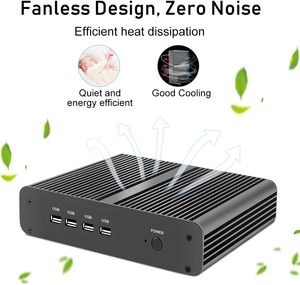 Mini <span class=keywords><strong>PC</strong></span> <span class=keywords><strong>de</strong></span> <span class=keywords><strong>Escritorio</strong></span> sin Ventilador, Core I7-1165G7, 16G DDR4 RAM, 256G NVME SSD, 4K, 1* 1*DP VESA, Windows 11 Pro, en Stock - Product Image 1