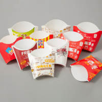 Boîte d'emballage pour frites de qualité restaurant avec logo personnalisé, boîte à chips, conteneur pour restauration rapide, boîte à nuggets, boîte à popcorn, conteneur alimentaire