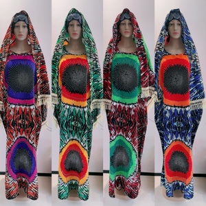 Nouvelle <span class=keywords><strong>Robe</strong></span> Décontractée d'Été Africaine pour <span class=keywords><strong>Femme</strong></span>, Grande <span class=keywords><strong>Taille</strong></span>, Ample et Élégante, Imprimée avec Strass, Style Ethnique et Foulard Intégré - Product Image 5