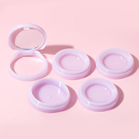 Nouveau design Palette ronde vide en plastique multicolore violet pour poudre d'ombre à paupières Matériaux d'emballage cosmétique personnalisés