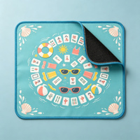 Tapis de Mahjong Américain Personnalisé en Caoutchouc Écologique 800x800mm pour 4 Joueurs – Utilisation Universelle