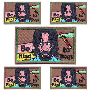 Patch brodé 'Be Kind to Dogs' - Meme drôle - Patch tactique <span class=keywords><strong>moral</strong></span> - Fixation auto-agrippante pour sac à dos, gilet, badge - Vente en gros - Product Image 1