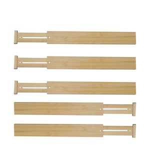 Vassoi portautensili separatore posate spezie organizzatore di bambù espandibile divisori per cassetti da cucina regolabili - Product Image 1