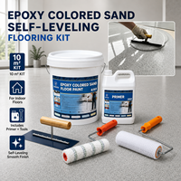 Résine époxy autolissante pour sols, peinture de sol au sable coloré, imperméable et antidérapante pour sols en béton et en ciment 5 ㎡   Kit