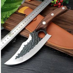 Cuchillo de Chef Vikingo Forjado a Mano en Acero al Carbono, Cuchillo Asiático Afilado para Cocina, Mango de Madera, Ambidiestro, Moderno, para Cortar Carne y Verduras - Product Image 5