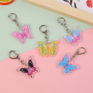 Custom Color Anime Butterfly PVC Keychain Girl Schoolbag Earphone Cover Pendant Cartoon <b>Key</b> <b>Ring</b> Accessories Decoration - Product Image 2
