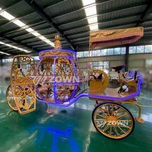 Customizable golden Wedding <b>Bridal</b> Carriage Pumpkin Style Special Transportation horse-drawn carriage for Weddings - Product Image 5