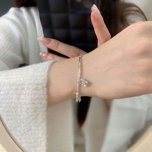 Dylam Stylish Hypoallergenic 925 Sterling Silver Irregular Broken Beaded Silver Pendant <b>Bangle</b> <b>Bracelet</b> for Women Gifts - Product Image 6