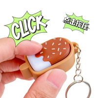 Porte-clés Fidget Clicker en forme de barre de crème glacée au chocolat, mignon, jouet anti-stress à presser, pendentif pour sac, cadeau