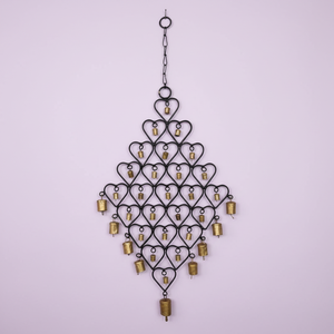 Campana de Viento Larga de Metal con Forma de Corazón, con 25 Corazones Pequeños, Campanas de Viento de Pared, Diseño Antiguo, Nuevo, de Lujo, al por Mayor - Product Image 1