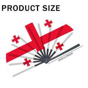 Abanicos Plegables de Bambú con la Bandera de Georgia al por Mayor, Abanico de Mano para Carnaval, Boda, Festival, Fiesta, Agencia de Viajes - Product Image 2
