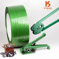 Kit de cerclage en acier plastique YISHI, tendeur et scelleur tout-en-un, sangles pour palettes et regroupement