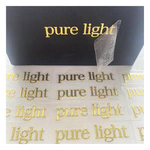 Personalizar lujo oro etiqueta adhesiva transferencia Metal impermeable relieve 3D Logo pegatina - Product Image 3