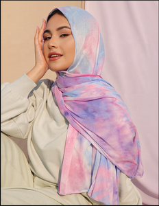 Hijab <span class=keywords><strong>Boutique</strong></span> para mujer de alta calidad <span class=keywords><strong>Bohemia</strong></span> Tie-dye bufanda de algodón de Color sólido Hijab Indonesia pañuelo para la cabeza para mujer - Product Image 4