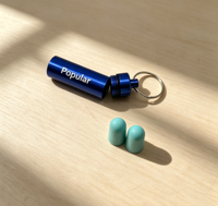 Lot de tubes à bouchons d'oreilles personnalisés gravés au laser avec logo, porte-clés portable en aluminium pour cadeau promotionnel d'entreprise