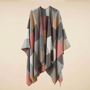 Wholesale <b>Wool</b> 150*130cm Women's Winter Poncho Scarves <b>Cape</b> Wrap Pashmina Shawls - Product Image 2