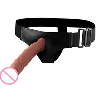 Dildo Strap G-spot Anal Butt Plug Belt Bragas portátiles Adulto Masturbación lésbica Juguete sexual en pene realista con ventosa