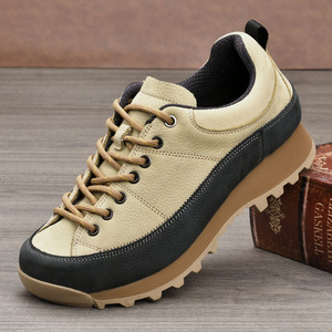 Chaussures de randonnée pour hommes en cuir, bout rond, semelle extérieure en caoutchouc, semelle intermédiaire en EVA, amorties, toutes saisons, pour la marche en plein air, les voyages, chaussures décontractées - Product Image 3