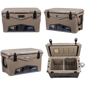 Caja enfriadora de hielo seco 45QT, enfriadores rotomoldados de estilo duro para acampada y barbacoa, cofre de hielo