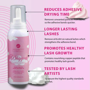 Non parfumé 100ml <span class=keywords><strong>rose</strong></span> fouetté crème nettoyante pour cils shampooing mousse fait à la main Extension de cils nettoyage Kit de bain Logo personnalisé privé - Product Image 4