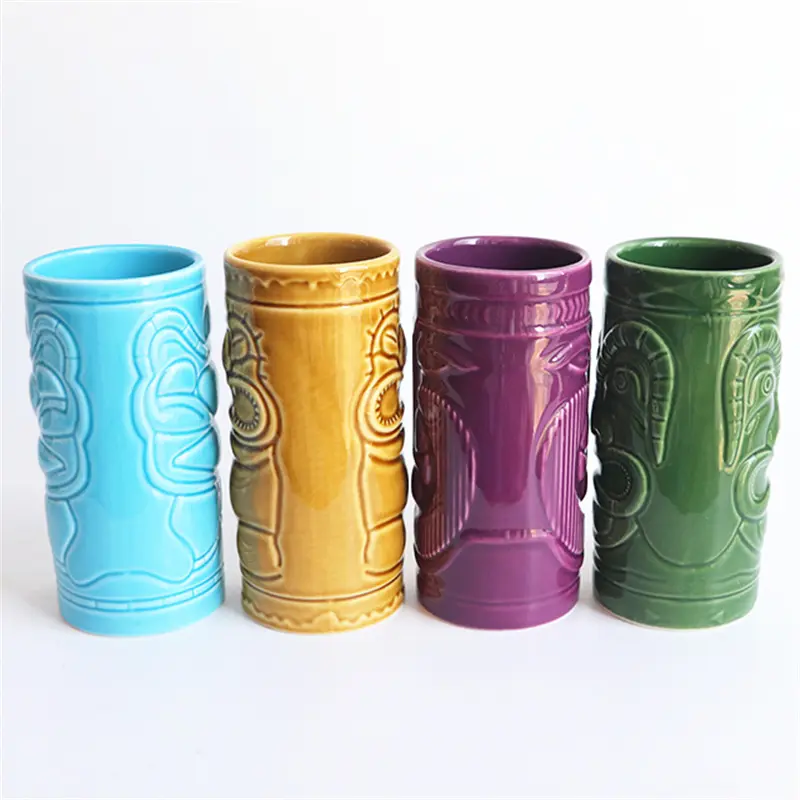 थोक कस्टम हवाई Vasos Tiki मग Tiki बार आउटडोर Drinkware सिरेमिक टिकी मग