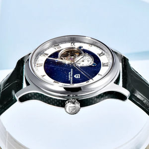 Montre automatique mécanique de luxe YS015 pour homme, style antique, 41 mm, tourbillon, analogique, chiffres romains, verre saphir, bracelet en cuir, décontractée et tendance - Product Image 2