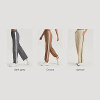 DL337 2023 nouvelle arrivée pantalon évasé pour femmes ample jambe large cordon confortable Joggers danse athlétique avec pantalon à rayures latérales