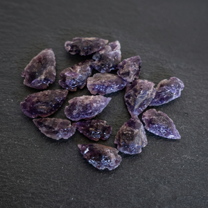 Hand-Knapped Natural Amethyst Quartz <b>Crystal</b> Indian Agate Semi-Precious Gemstone Arrowhead 1-1.5 Inch Hunting Archery Art - Product Image 1