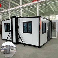 Maison préfabriquée portable rapide à construire de 20 pieds ou 40 pieds, mini-maison pliable de 2, 3, 4 ou 5 chambres, conteneur extensible, villa de luxe préfabriquée